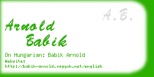 arnold babik business card